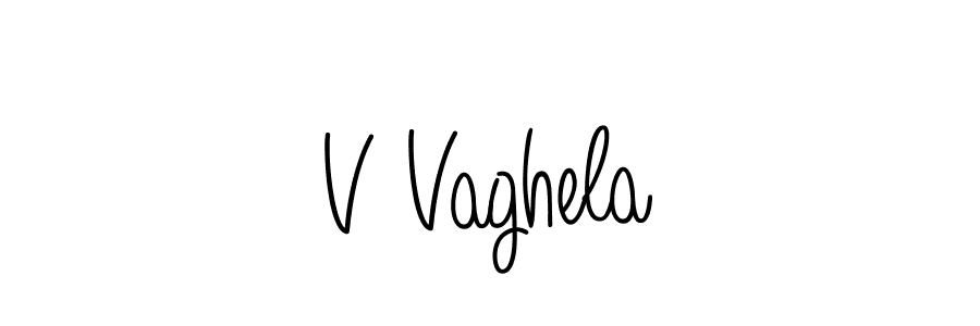You should practise on your own different ways (Angelique-Rose-font-FFP) to write your name (V Vaghela) in signature. don't let someone else do it for you. V Vaghela signature style 5 images and pictures png