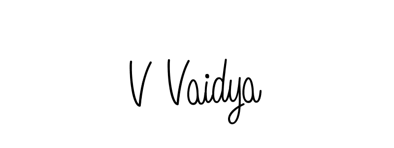 Use a signature maker to create a handwritten signature online. With this signature software, you can design (Angelique-Rose-font-FFP) your own signature for name V Vaidya. V Vaidya signature style 5 images and pictures png