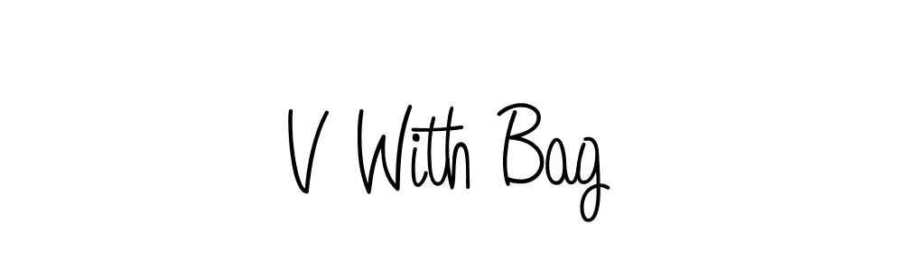 You should practise on your own different ways (Angelique-Rose-font-FFP) to write your name (V With Bag) in signature. don't let someone else do it for you. V With Bag signature style 5 images and pictures png