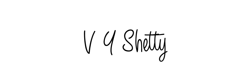 V Y Shetty stylish signature style. Best Handwritten Sign (Angelique-Rose-font-FFP) for my name. Handwritten Signature Collection Ideas for my name V Y Shetty. V Y Shetty signature style 5 images and pictures png