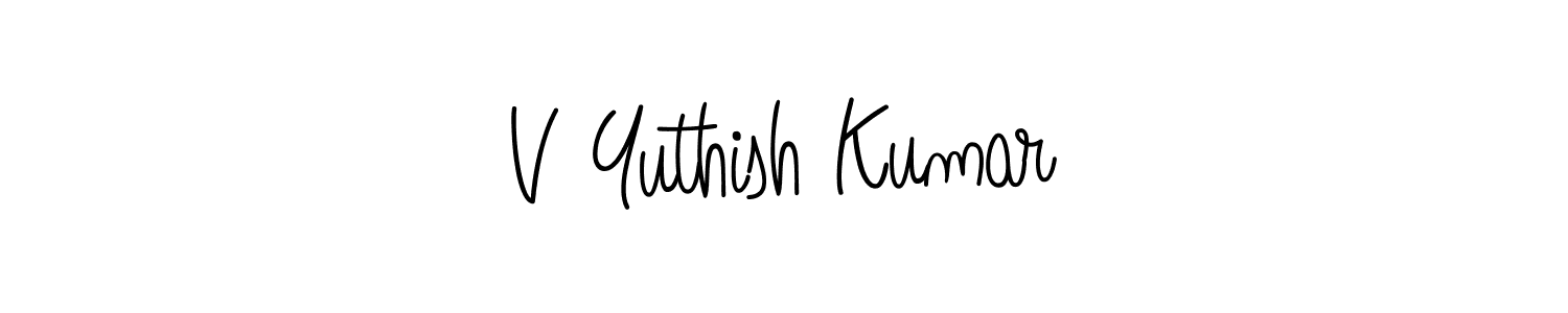 Make a beautiful signature design for name V Yuthish Kumar. With this signature (Angelique-Rose-font-FFP) style, you can create a handwritten signature for free. V Yuthish Kumar signature style 5 images and pictures png