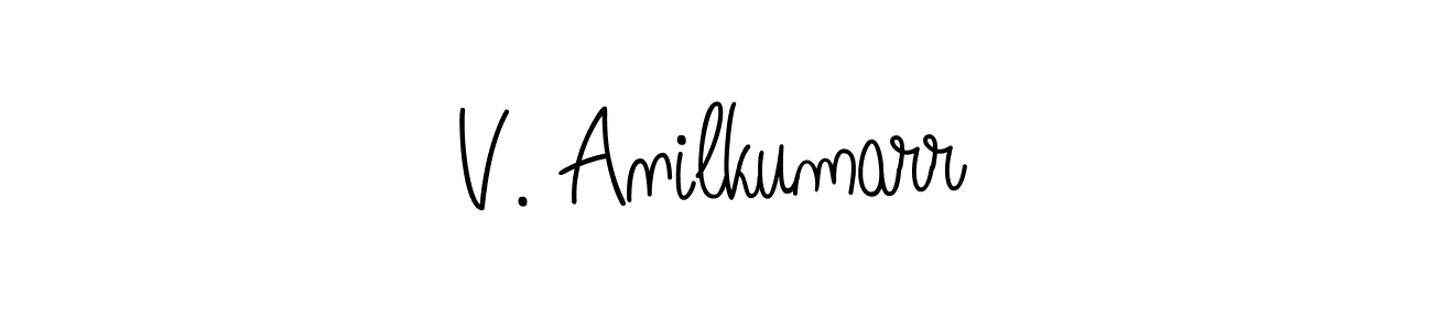 You should practise on your own different ways (Angelique-Rose-font-FFP) to write your name (V. Anilkumarr) in signature. don't let someone else do it for you. V. Anilkumarr signature style 5 images and pictures png