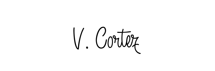 How to make V. Cortez signature? Angelique-Rose-font-FFP is a professional autograph style. Create handwritten signature for V. Cortez name. V. Cortez signature style 5 images and pictures png