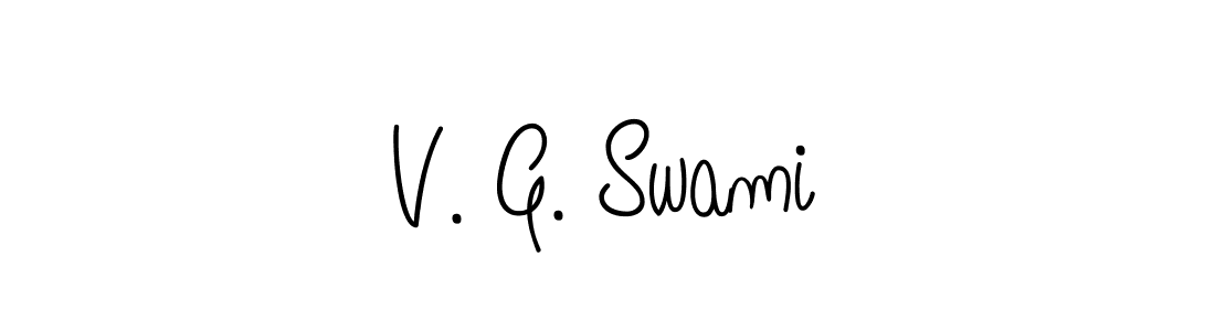 Use a signature maker to create a handwritten signature online. With this signature software, you can design (Angelique-Rose-font-FFP) your own signature for name V. G. Swami. V. G. Swami signature style 5 images and pictures png