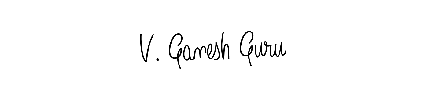 if you are searching for the best signature style for your name V. Ganesh Guru. so please give up your signature search. here we have designed multiple signature styles  using Angelique-Rose-font-FFP. V. Ganesh Guru signature style 5 images and pictures png