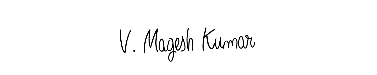 This is the best signature style for the V. Magesh Kumar name. Also you like these signature font (Angelique-Rose-font-FFP). Mix name signature. V. Magesh Kumar signature style 5 images and pictures png