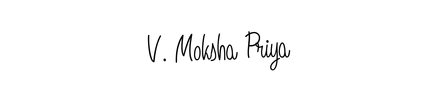 Design your own signature with our free online signature maker. With this signature software, you can create a handwritten (Angelique-Rose-font-FFP) signature for name V. Moksha Priya. V. Moksha Priya signature style 5 images and pictures png