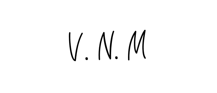Design your own signature with our free online signature maker. With this signature software, you can create a handwritten (Angelique-Rose-font-FFP) signature for name V. N. M. V. N. M signature style 5 images and pictures png