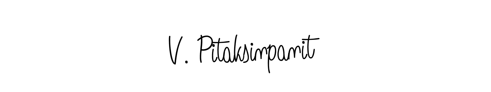 if you are searching for the best signature style for your name V. Pitaksinpanit. so please give up your signature search. here we have designed multiple signature styles  using Angelique-Rose-font-FFP. V. Pitaksinpanit signature style 5 images and pictures png