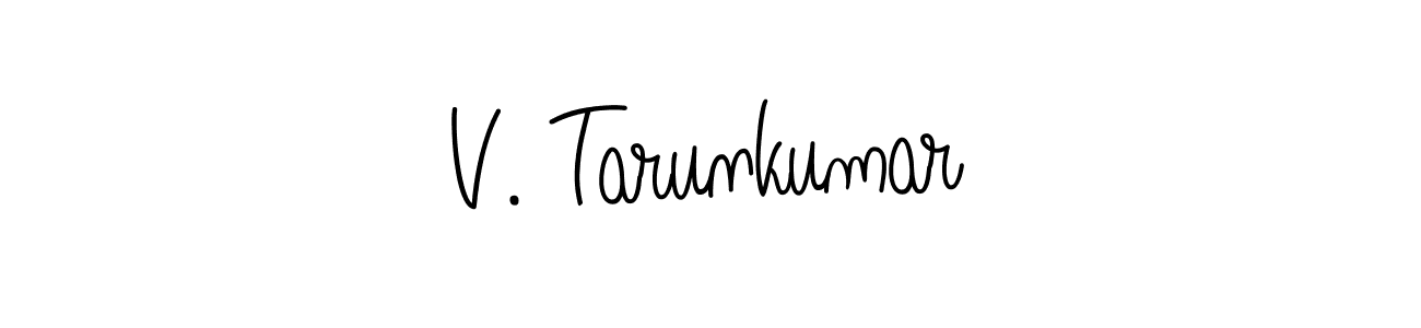 You should practise on your own different ways (Angelique-Rose-font-FFP) to write your name (V. Tarunkumar) in signature. don't let someone else do it for you. V. Tarunkumar signature style 5 images and pictures png