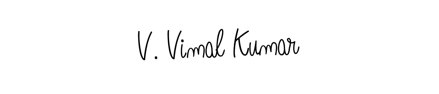Use a signature maker to create a handwritten signature online. With this signature software, you can design (Angelique-Rose-font-FFP) your own signature for name V. Vimal Kumar. V. Vimal Kumar signature style 5 images and pictures png