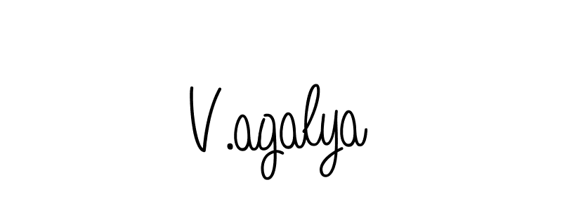 Also we have V.agalya name is the best signature style. Create professional handwritten signature collection using Angelique-Rose-font-FFP autograph style. V.agalya signature style 5 images and pictures png