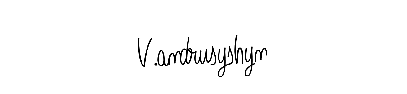 You should practise on your own different ways (Angelique-Rose-font-FFP) to write your name (V.andrusyshyn) in signature. don't let someone else do it for you. V.andrusyshyn signature style 5 images and pictures png