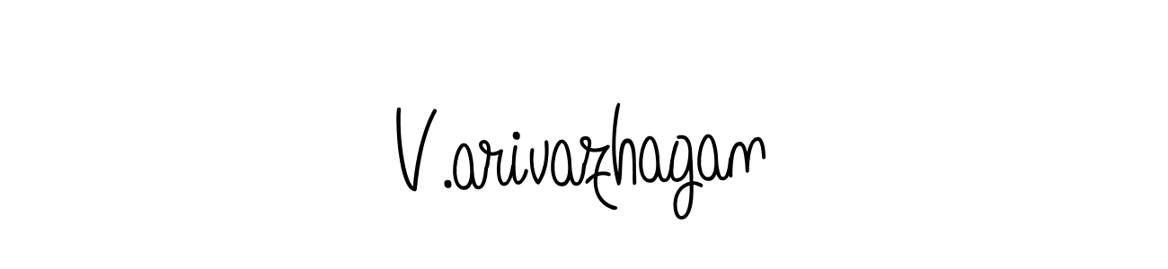Use a signature maker to create a handwritten signature online. With this signature software, you can design (Angelique-Rose-font-FFP) your own signature for name V.arivazhagan. V.arivazhagan signature style 5 images and pictures png