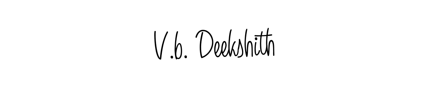 The best way (Angelique-Rose-font-FFP) to make a short signature is to pick only two or three words in your name. The name V.b. Deekshith include a total of six letters. For converting this name. V.b. Deekshith signature style 5 images and pictures png