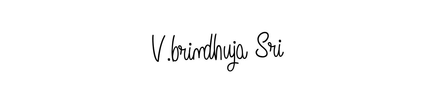 You should practise on your own different ways (Angelique-Rose-font-FFP) to write your name (V.brindhuja Sri) in signature. don't let someone else do it for you. V.brindhuja Sri signature style 5 images and pictures png
