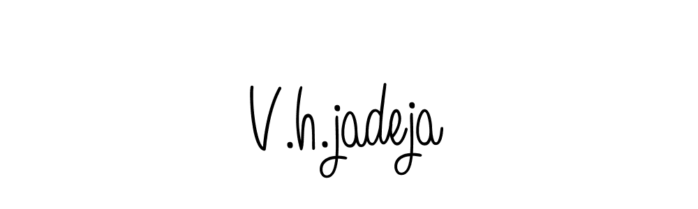 Use a signature maker to create a handwritten signature online. With this signature software, you can design (Angelique-Rose-font-FFP) your own signature for name V.h.jadeja. V.h.jadeja signature style 5 images and pictures png