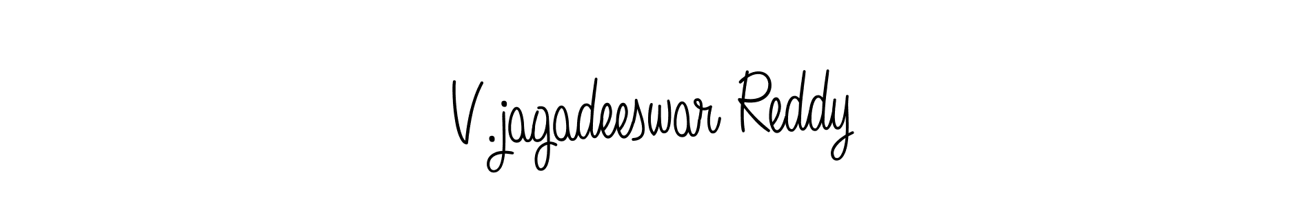 The best way (Angelique-Rose-font-FFP) to make a short signature is to pick only two or three words in your name. The name V.jagadeeswar Reddy include a total of six letters. For converting this name. V.jagadeeswar Reddy signature style 5 images and pictures png