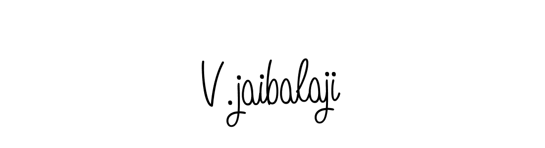 How to make V.jaibalaji name signature. Use Angelique-Rose-font-FFP style for creating short signs online. This is the latest handwritten sign. V.jaibalaji signature style 5 images and pictures png