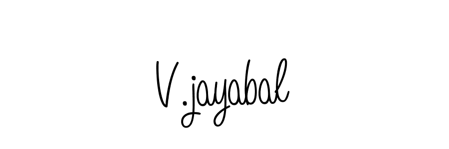 V.jayabal stylish signature style. Best Handwritten Sign (Angelique-Rose-font-FFP) for my name. Handwritten Signature Collection Ideas for my name V.jayabal. V.jayabal signature style 5 images and pictures png