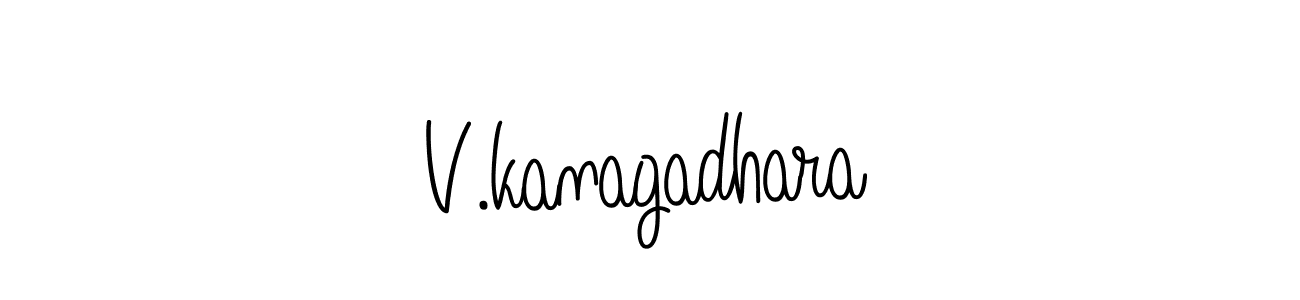 The best way (Angelique-Rose-font-FFP) to make a short signature is to pick only two or three words in your name. The name V.kanagadhara include a total of six letters. For converting this name. V.kanagadhara signature style 5 images and pictures png