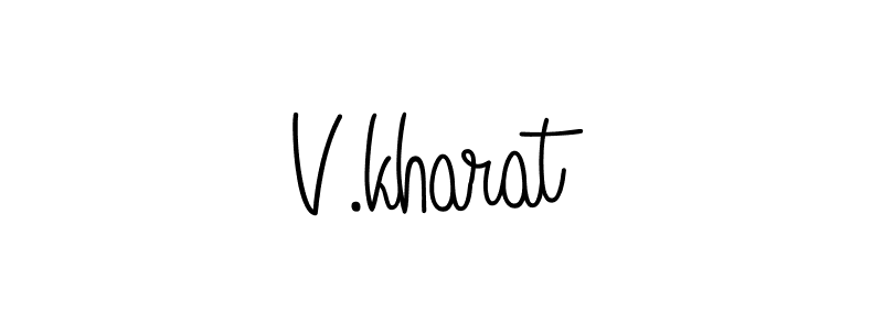 The best way (Angelique-Rose-font-FFP) to make a short signature is to pick only two or three words in your name. The name V.kharat include a total of six letters. For converting this name. V.kharat signature style 5 images and pictures png