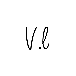 Make a beautiful signature design for name V.l. With this signature (Angelique-Rose-font-FFP) style, you can create a handwritten signature for free. V.l signature style 5 images and pictures png