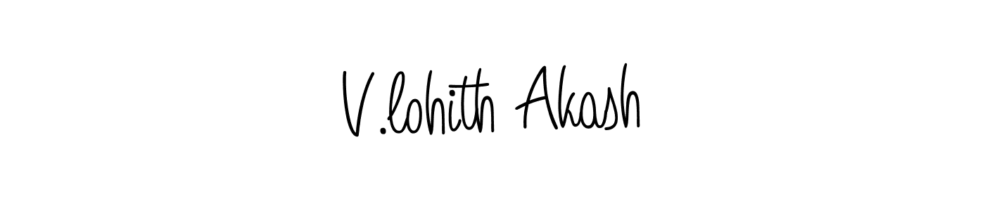 Create a beautiful signature design for name V.lohith Akash. With this signature (Angelique-Rose-font-FFP) fonts, you can make a handwritten signature for free. V.lohith Akash signature style 5 images and pictures png