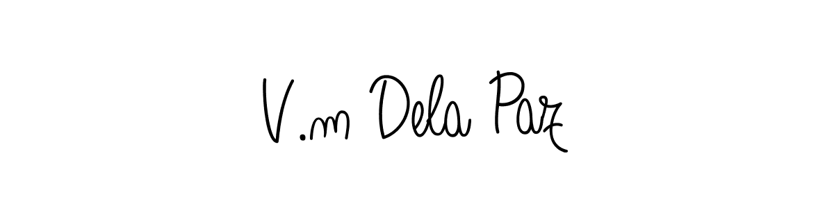 V.m Dela Paz stylish signature style. Best Handwritten Sign (Angelique-Rose-font-FFP) for my name. Handwritten Signature Collection Ideas for my name V.m Dela Paz. V.m Dela Paz signature style 5 images and pictures png