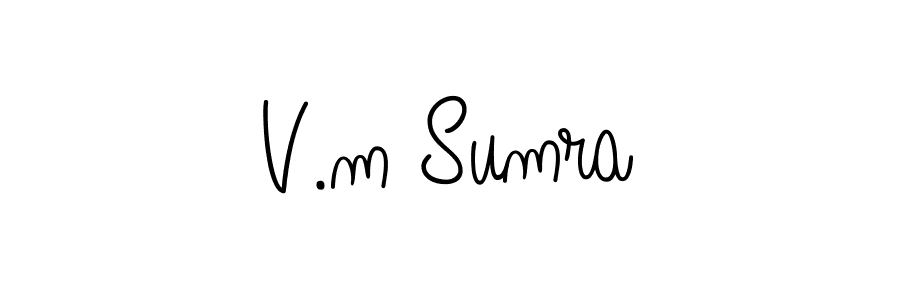 Design your own signature with our free online signature maker. With this signature software, you can create a handwritten (Angelique-Rose-font-FFP) signature for name V.m Sumra. V.m Sumra signature style 5 images and pictures png