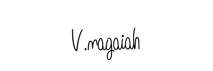 The best way (Angelique-Rose-font-FFP) to make a short signature is to pick only two or three words in your name. The name V.nagaiah include a total of six letters. For converting this name. V.nagaiah signature style 5 images and pictures png