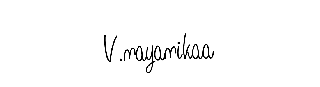 Also we have V.nayanikaa name is the best signature style. Create professional handwritten signature collection using Angelique-Rose-font-FFP autograph style. V.nayanikaa signature style 5 images and pictures png