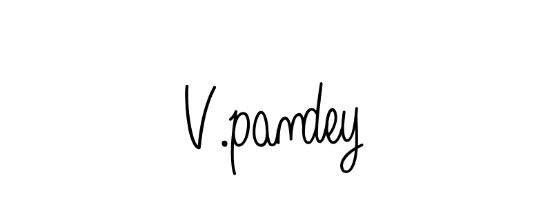 How to make V.pandey name signature. Use Angelique-Rose-font-FFP style for creating short signs online. This is the latest handwritten sign. V.pandey signature style 5 images and pictures png
