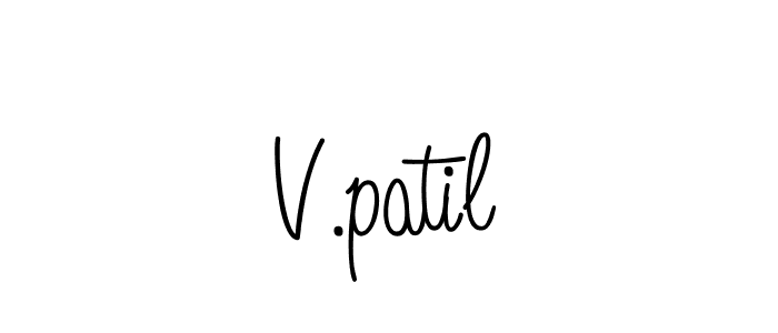 Use a signature maker to create a handwritten signature online. With this signature software, you can design (Angelique-Rose-font-FFP) your own signature for name V.patil. V.patil signature style 5 images and pictures png