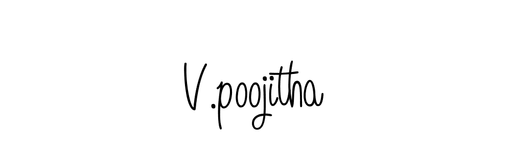 Create a beautiful signature design for name V.poojitha. With this signature (Angelique-Rose-font-FFP) fonts, you can make a handwritten signature for free. V.poojitha signature style 5 images and pictures png