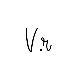 How to make V.r signature? Angelique-Rose-font-FFP is a professional autograph style. Create handwritten signature for V.r name. V.r signature style 5 images and pictures png