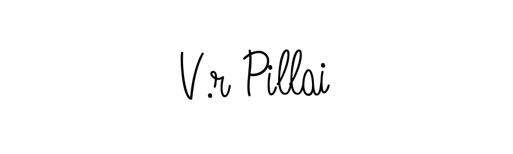 How to make V.r Pillai name signature. Use Angelique-Rose-font-FFP style for creating short signs online. This is the latest handwritten sign. V.r Pillai signature style 5 images and pictures png