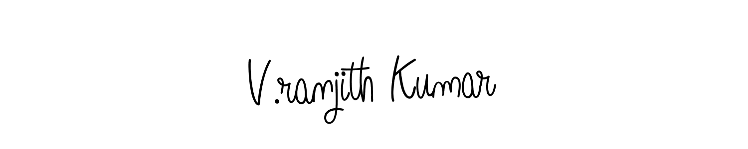 Angelique-Rose-font-FFP is a professional signature style that is perfect for those who want to add a touch of class to their signature. It is also a great choice for those who want to make their signature more unique. Get V.ranjith Kumar name to fancy signature for free. V.ranjith Kumar signature style 5 images and pictures png
