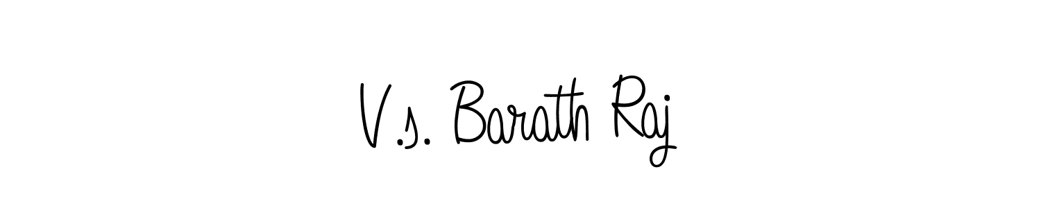 You should practise on your own different ways (Angelique-Rose-font-FFP) to write your name (V.s. Barath Raj) in signature. don't let someone else do it for you. V.s. Barath Raj signature style 5 images and pictures png