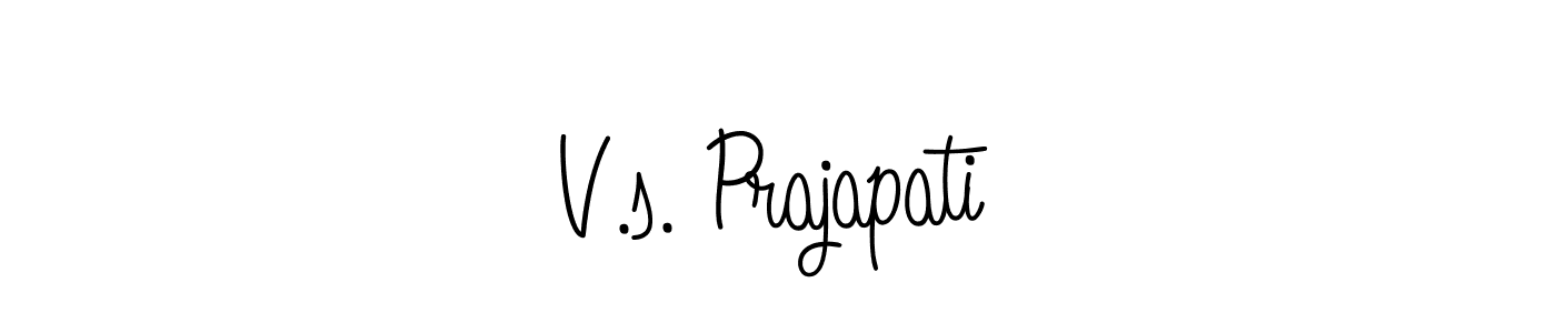 How to make V.s. Prajapati name signature. Use Angelique-Rose-font-FFP style for creating short signs online. This is the latest handwritten sign. V.s. Prajapati signature style 5 images and pictures png