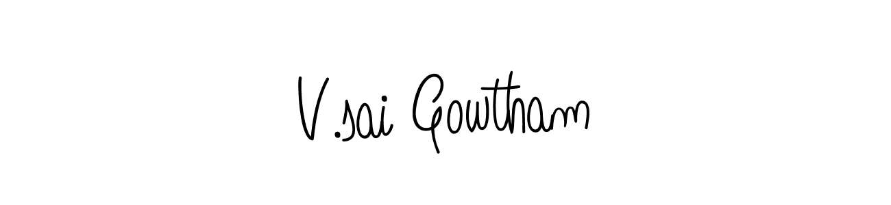 Also You can easily find your signature by using the search form. We will create V.sai Gowtham name handwritten signature images for you free of cost using Angelique-Rose-font-FFP sign style. V.sai Gowtham signature style 5 images and pictures png