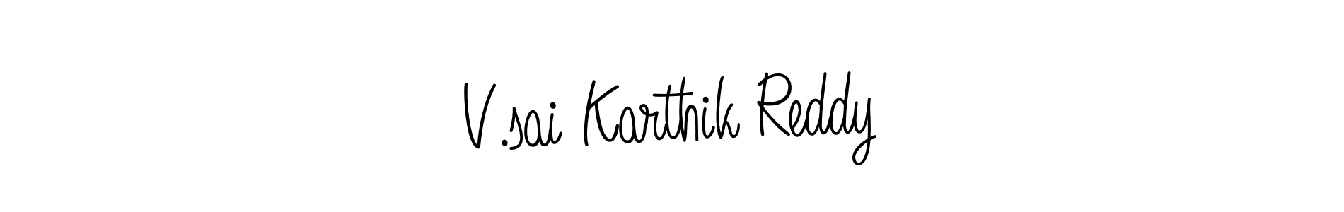 Design your own signature with our free online signature maker. With this signature software, you can create a handwritten (Angelique-Rose-font-FFP) signature for name V.sai Karthik Reddy. V.sai Karthik Reddy signature style 5 images and pictures png
