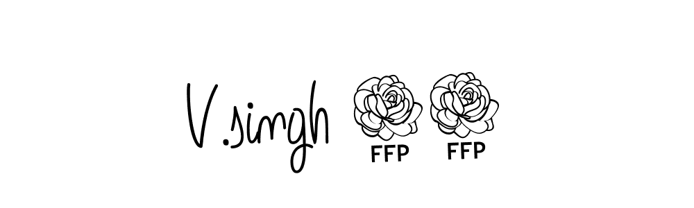 Make a beautiful signature design for name V.singh 77. With this signature (Angelique-Rose-font-FFP) style, you can create a handwritten signature for free. V.singh 77 signature style 5 images and pictures png