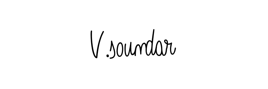 How to make V.soundar signature? Angelique-Rose-font-FFP is a professional autograph style. Create handwritten signature for V.soundar name. V.soundar signature style 5 images and pictures png