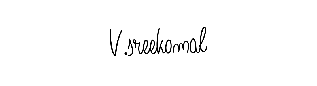 Create a beautiful signature design for name V.sreekomal. With this signature (Angelique-Rose-font-FFP) fonts, you can make a handwritten signature for free. V.sreekomal signature style 5 images and pictures png