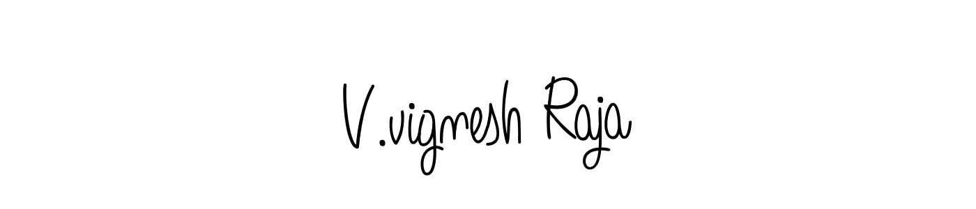 Create a beautiful signature design for name V.vignesh Raja. With this signature (Angelique-Rose-font-FFP) fonts, you can make a handwritten signature for free. V.vignesh Raja signature style 5 images and pictures png