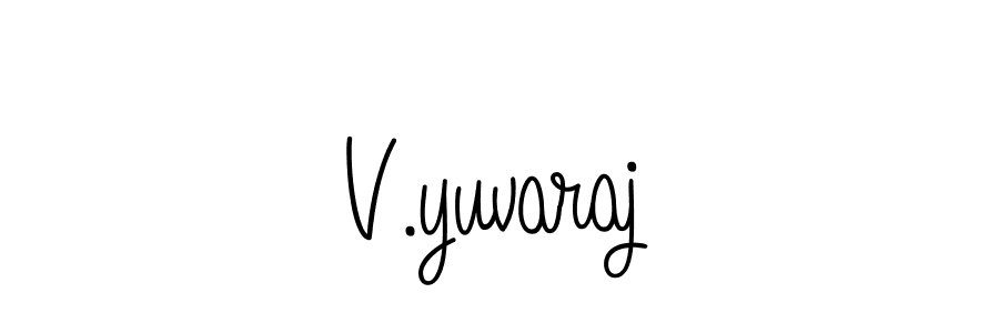 The best way (Angelique-Rose-font-FFP) to make a short signature is to pick only two or three words in your name. The name V.yuvaraj include a total of six letters. For converting this name. V.yuvaraj signature style 5 images and pictures png