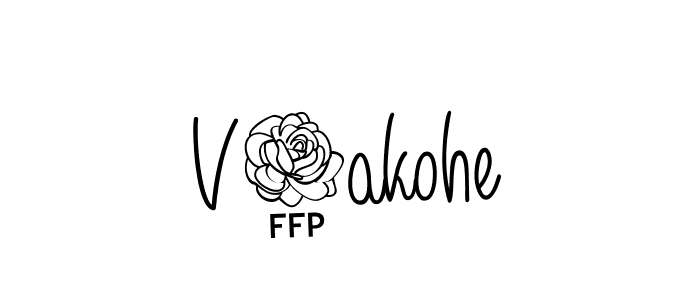 The best way (Angelique-Rose-font-FFP) to make a short signature is to pick only two or three words in your name. The name V3akohe include a total of six letters. For converting this name. V3akohe signature style 5 images and pictures png