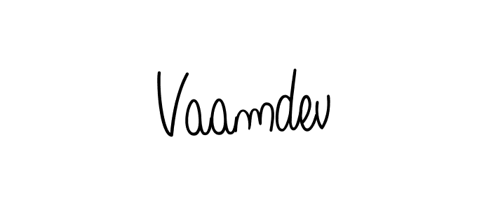 The best way (Angelique-Rose-font-FFP) to make a short signature is to pick only two or three words in your name. The name Vaamdev include a total of six letters. For converting this name. Vaamdev signature style 5 images and pictures png