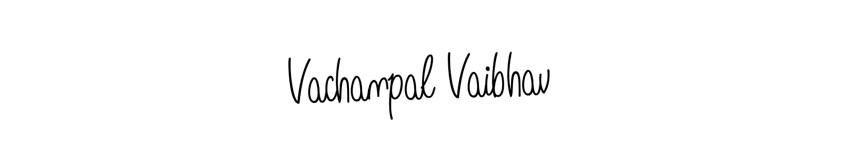 Create a beautiful signature design for name Vachanpal Vaibhav. With this signature (Angelique-Rose-font-FFP) fonts, you can make a handwritten signature for free. Vachanpal Vaibhav signature style 5 images and pictures png